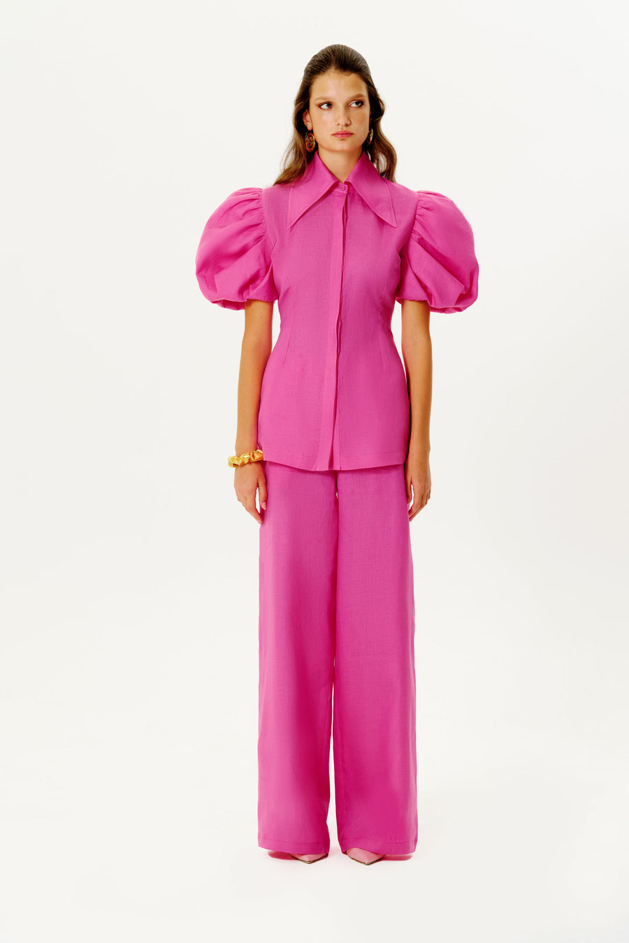 Franca Linen Pants | Fuschia