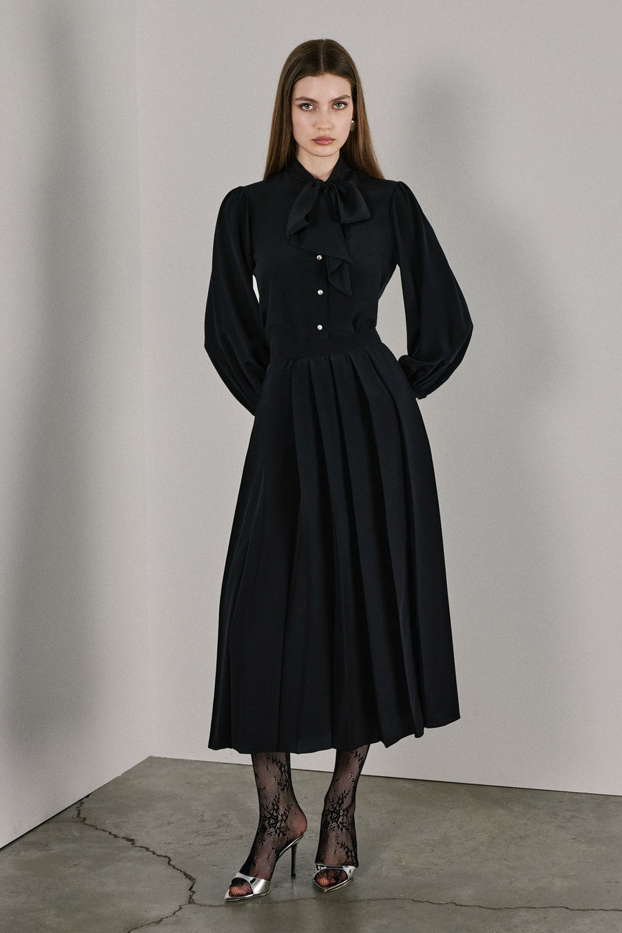 Luna Silk Skirt | Black