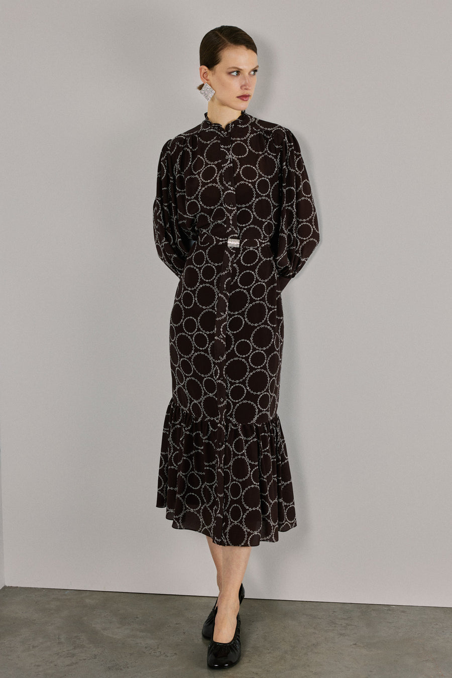 Jasmine Silk Dress | Brown