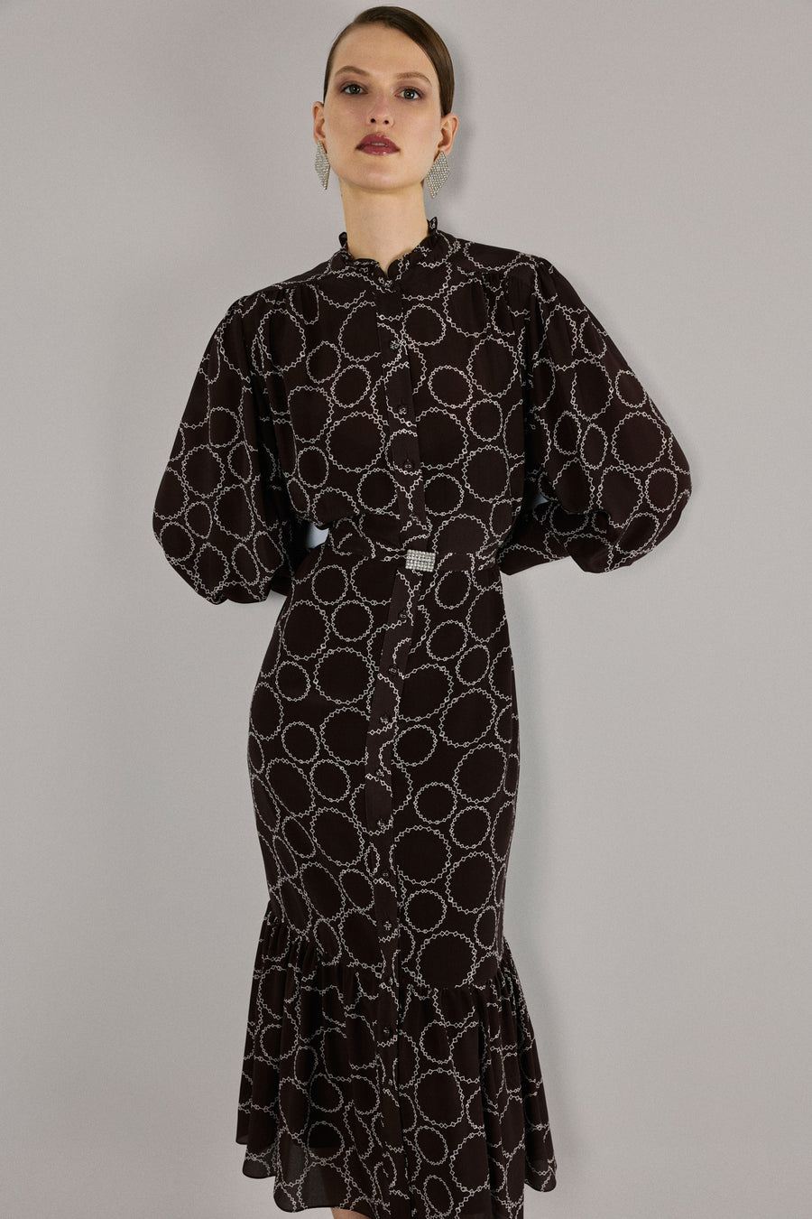 Jasmine Silk Dress | Brown