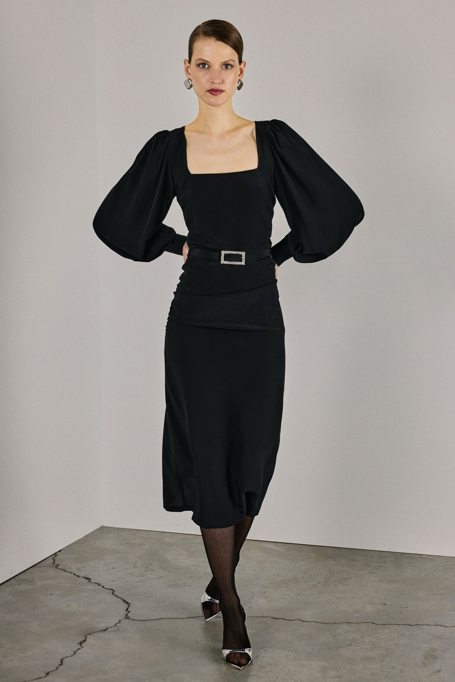 Anabel Silk Dress | Black