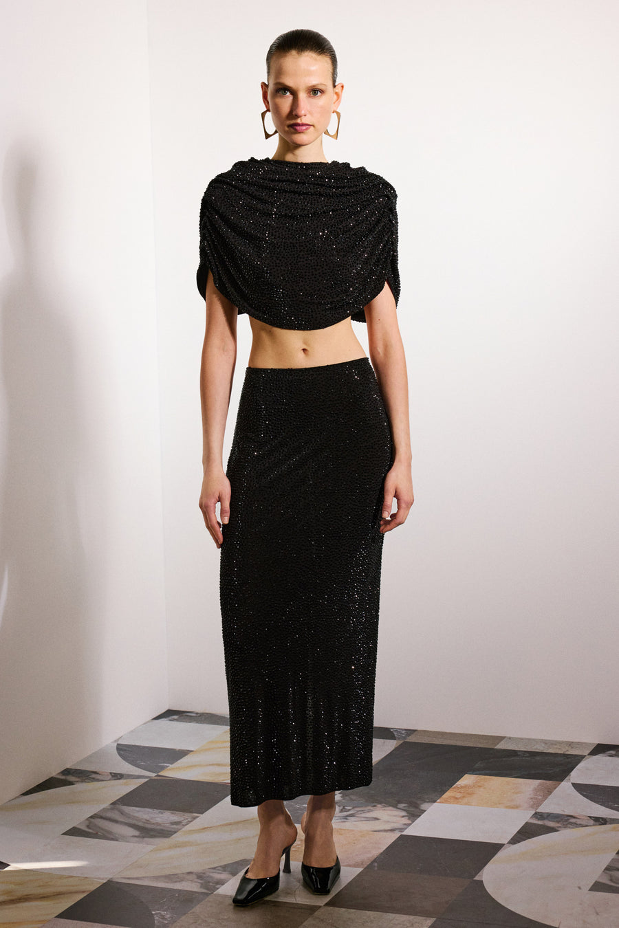 Bardot Cyrstal Skirt | Black