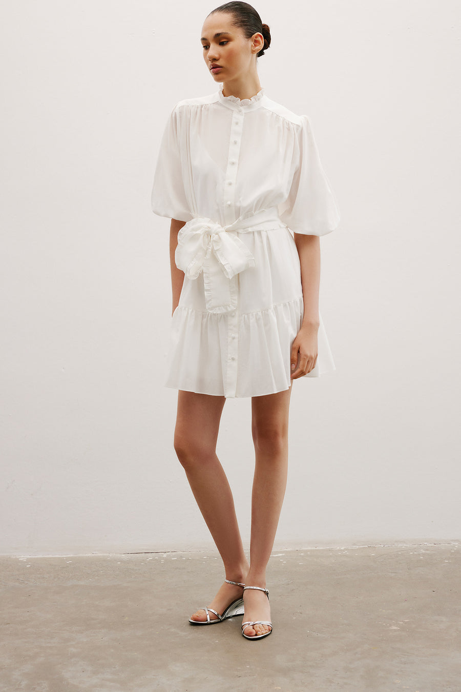 Jasmine Cotton Mini Dress | White