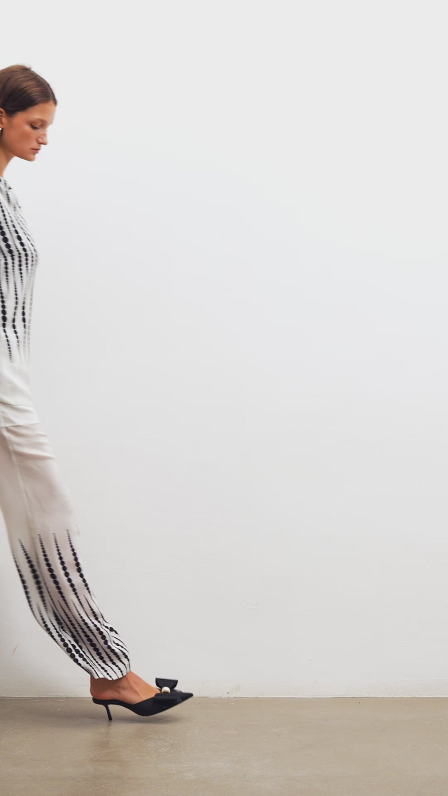 Leah Silk Shirt | White & Black