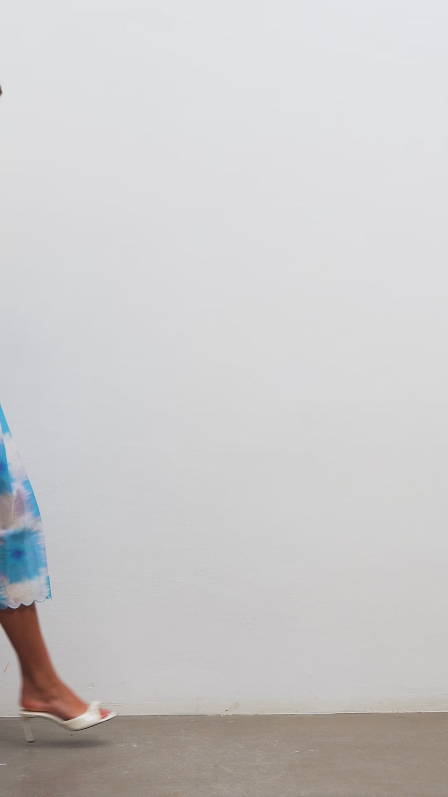 Coralie Halterneck Silk Cotton Dress | Blue & Lilac S