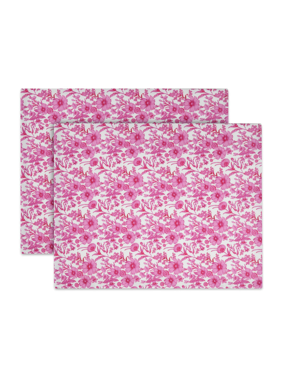Mergim x Hommdays Placemat Set of 2 Pink Blooms in Linen