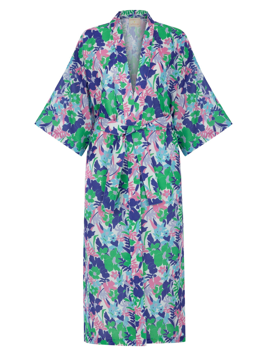 Mergim x Hommdays Robe Violet Blooms in Linen - Mergim