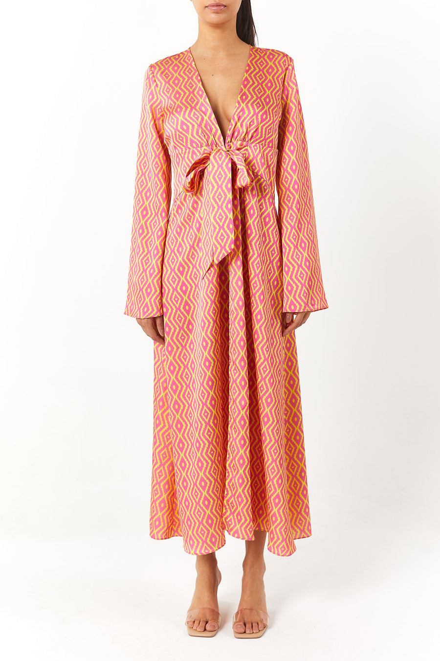 Carmellia Maxi Kimono | Pink&Yellow