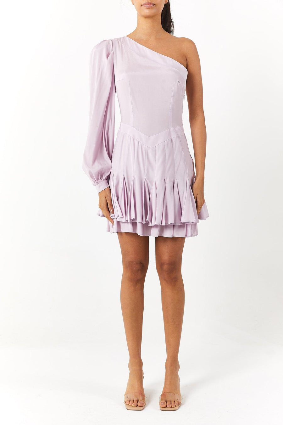 Lilac One Shoulder Dress - Mergim
