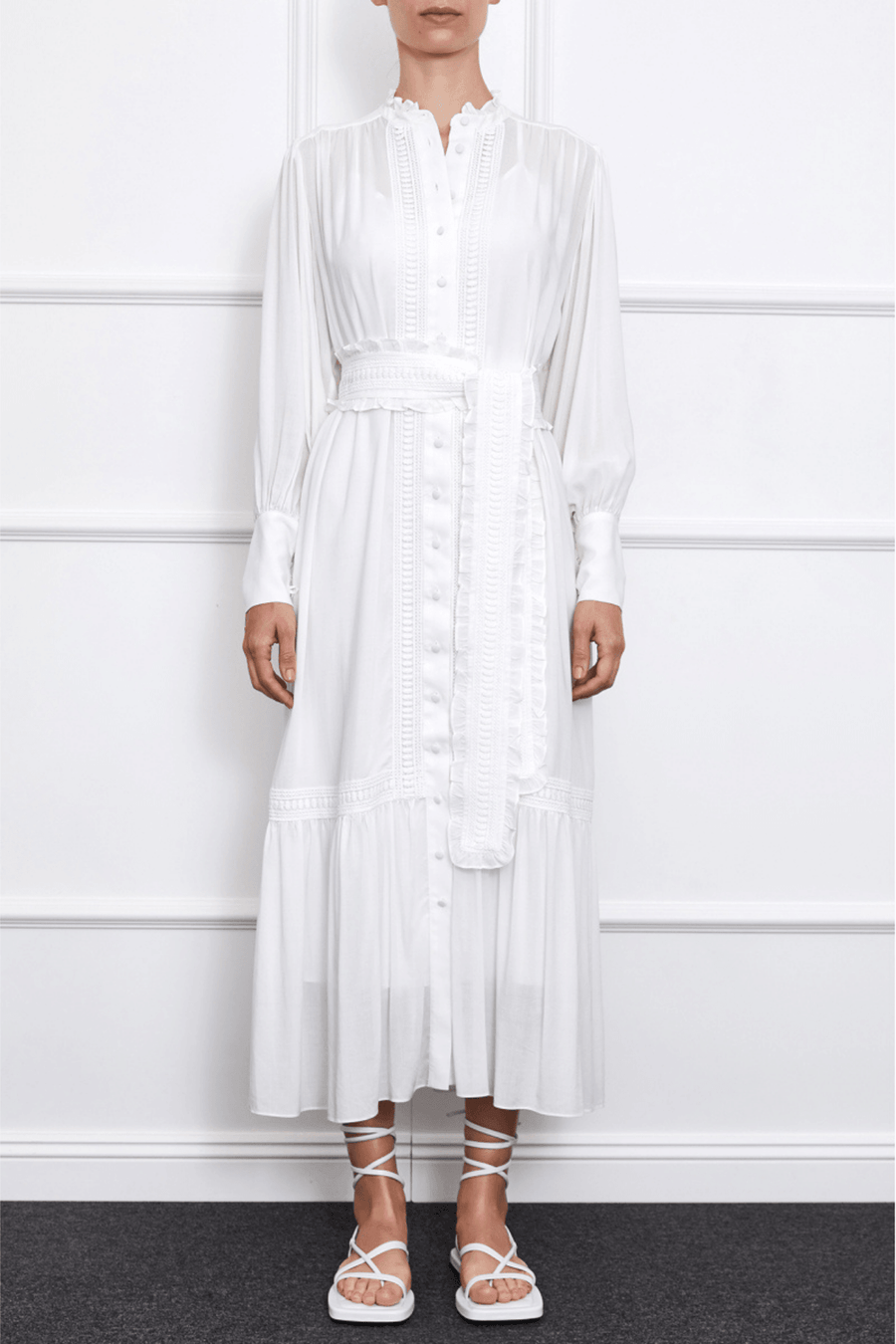 Jasmine Maxi Dress (White I) - Mergim