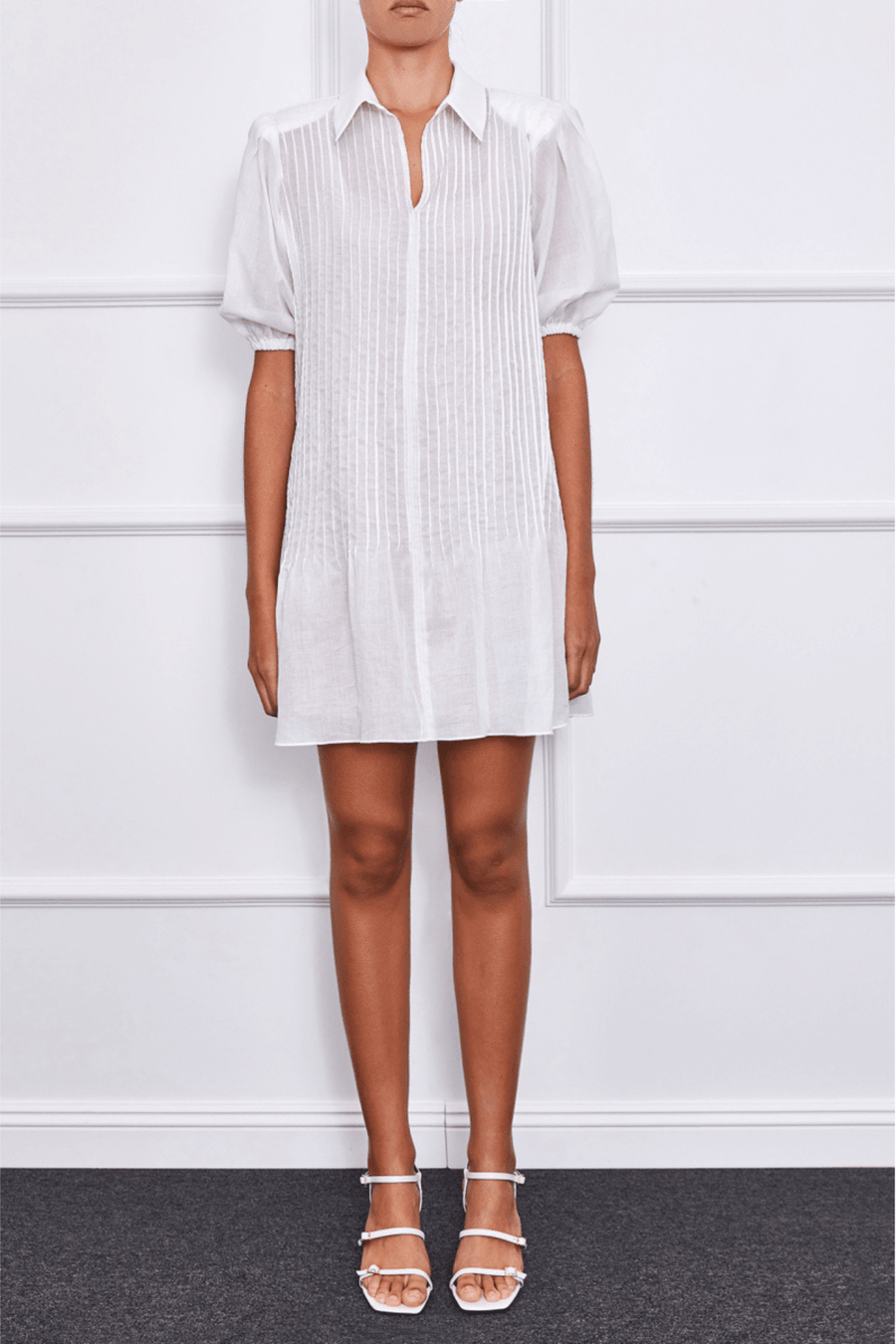 Kiara Mini Dress (White) - Mergim