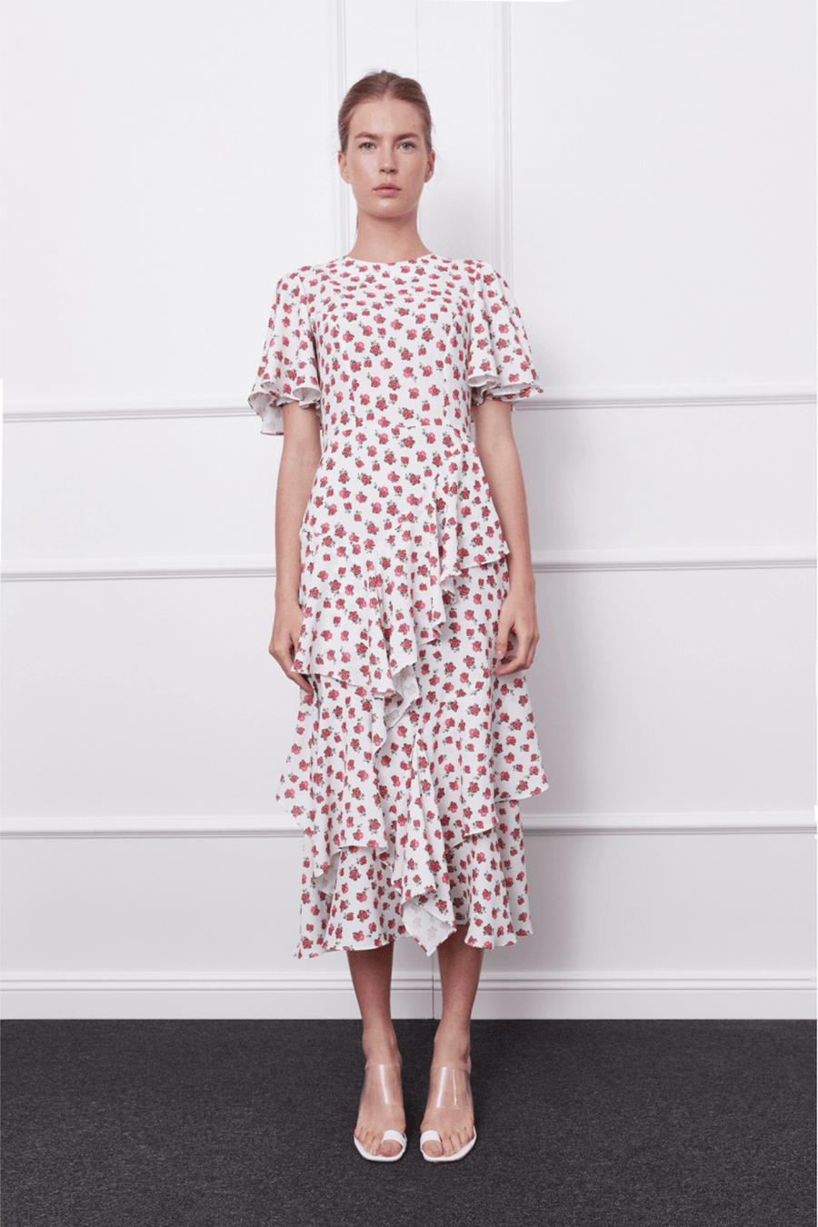 Rosemary Dress (White/Pink) - Mergim