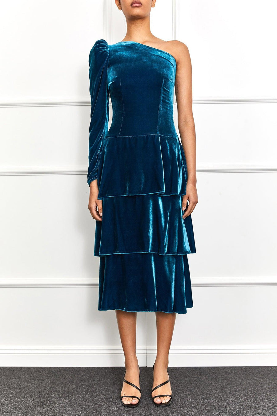 Primrose One shoulder Dress (Blue) - Mergim