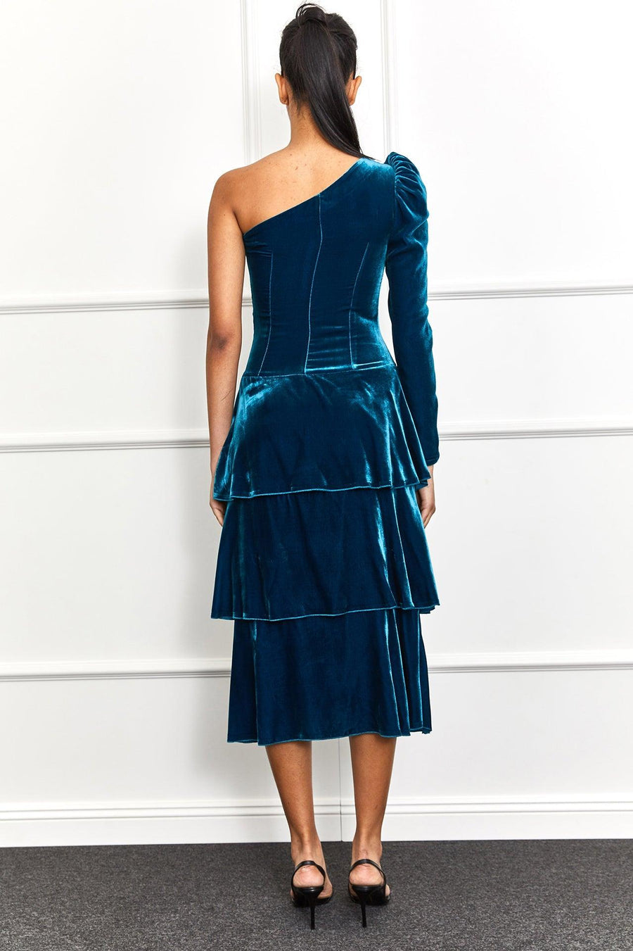 Primrose One shoulder Dress (Blue) - Mergim