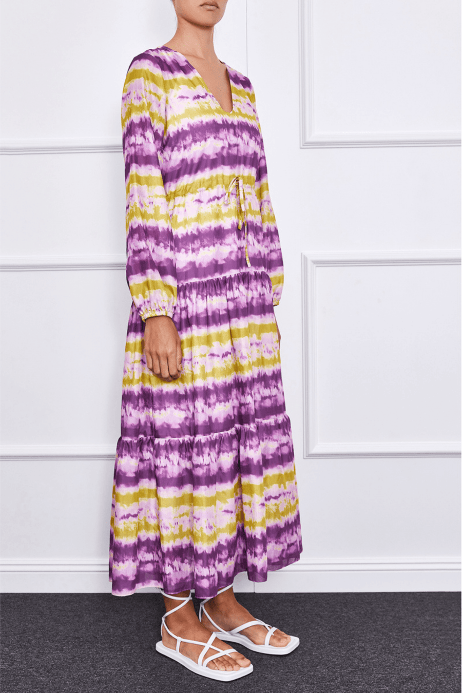 Arielle Dress (Violet/Yellow) - Mergim