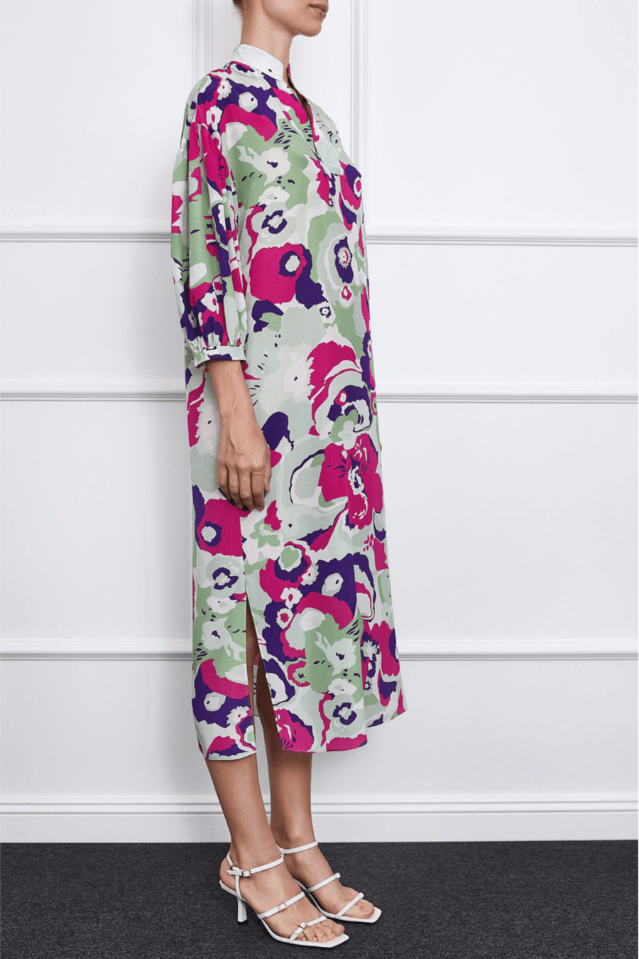 Claire Maxi Silk Dress (Floral) - Mergim