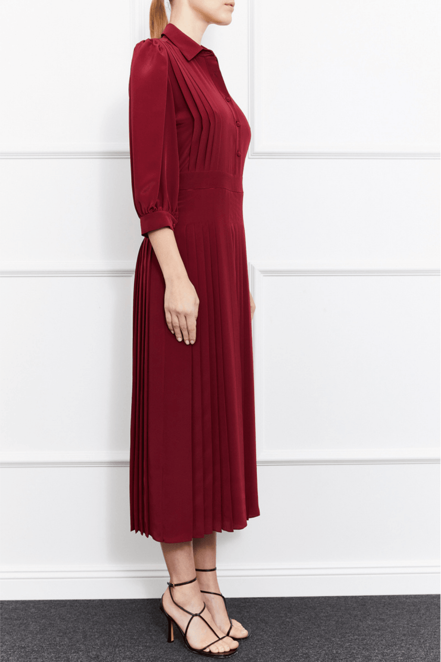 Emma Silk Dress | Burgundy - Mergim