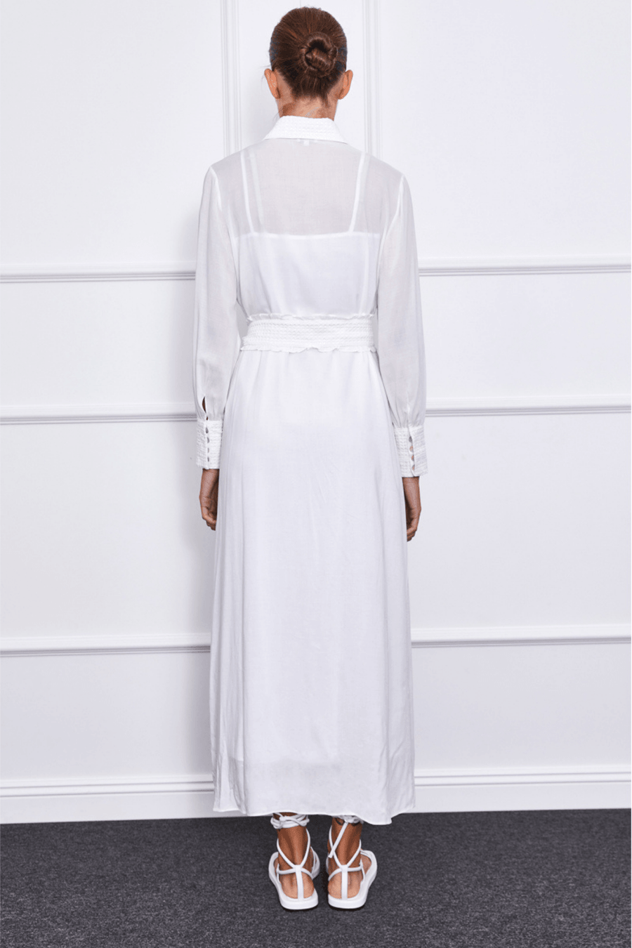 Blaire Maxi Dress (White I) - Mergim