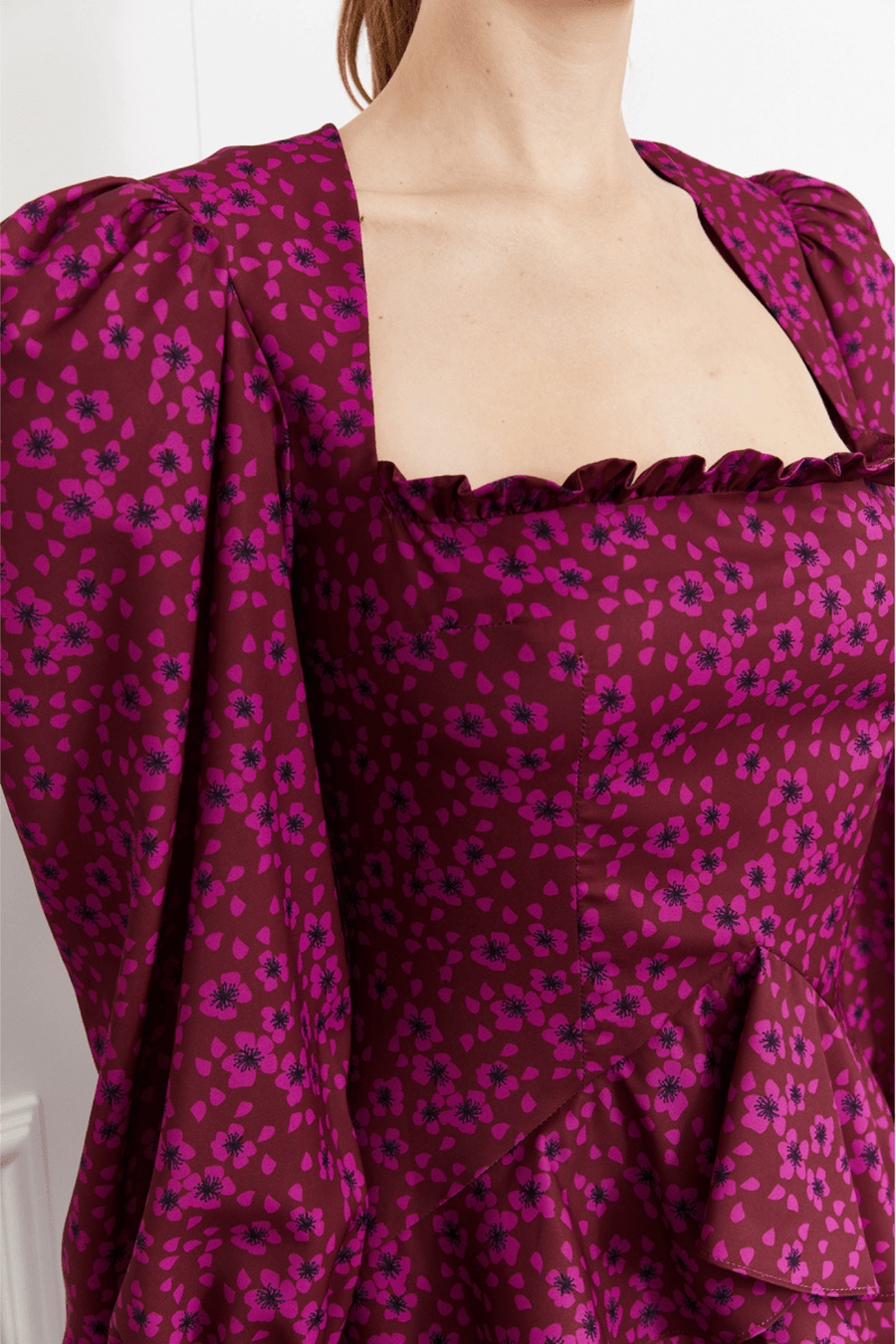 Camellia Square Neck Dress (Multicolor) - Mergim