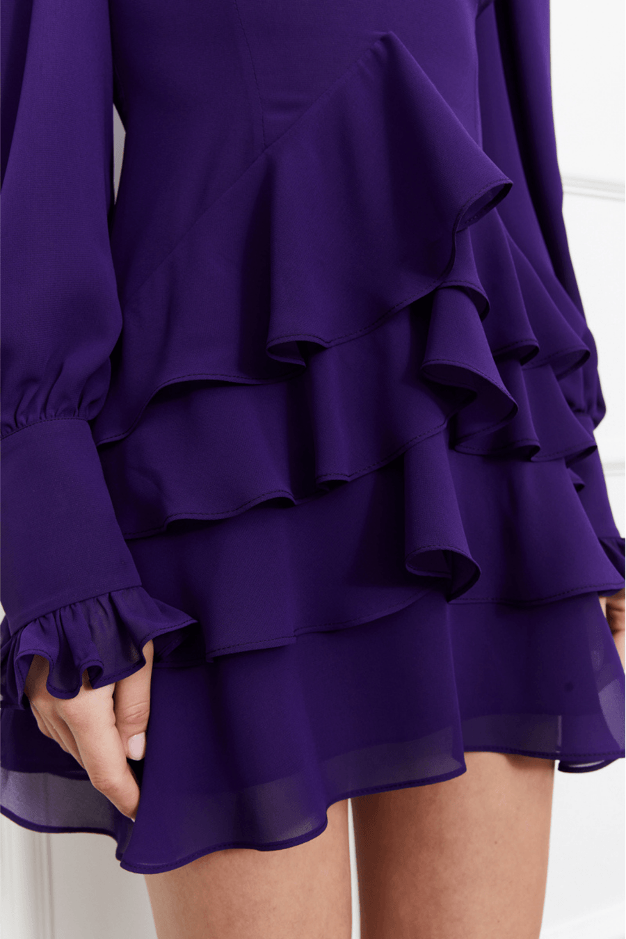 Camellia Turtleneck Dress (Purple) - Mergim
