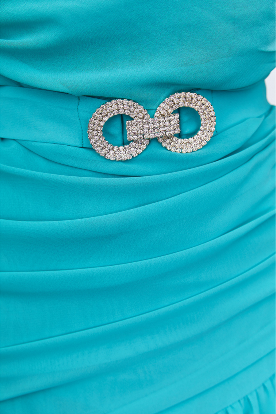 Magda One Shoulder Dress (Turquoise)