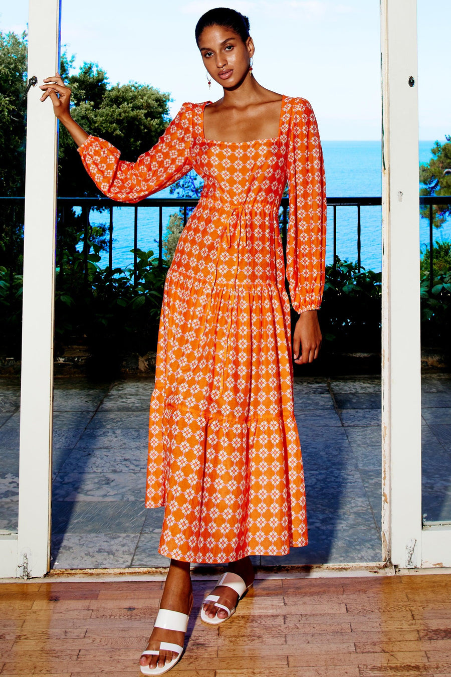 Alessi Cotton Silk Dress | Orange - Mergim