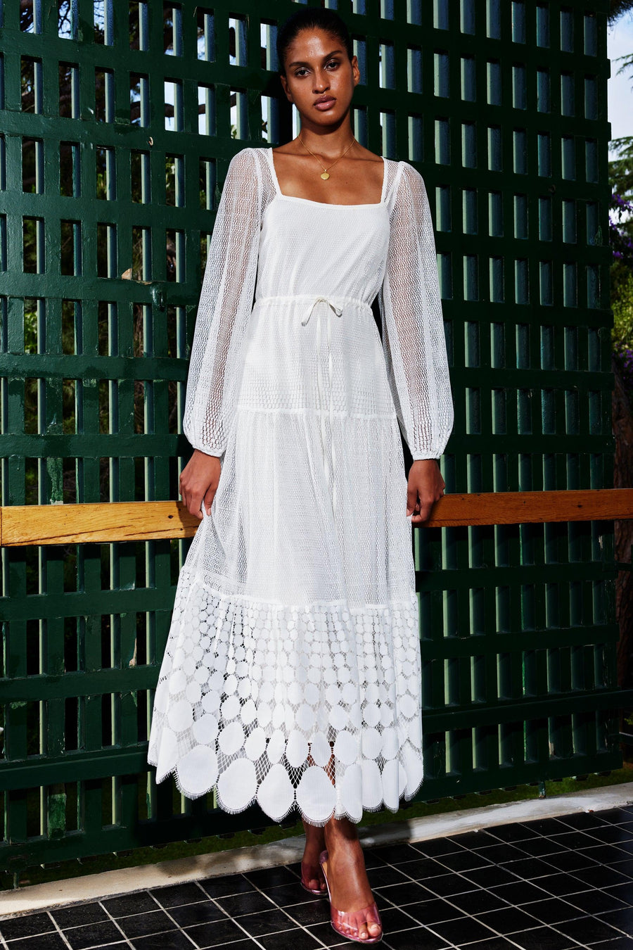 Alessi Cotton Lace Dress | White - Mergim