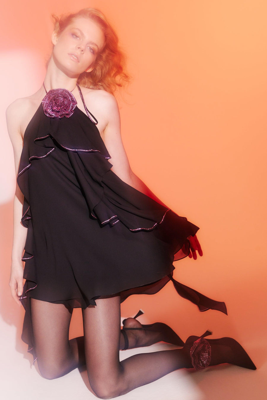 Adelita Crystal Dress | Black - Mergim