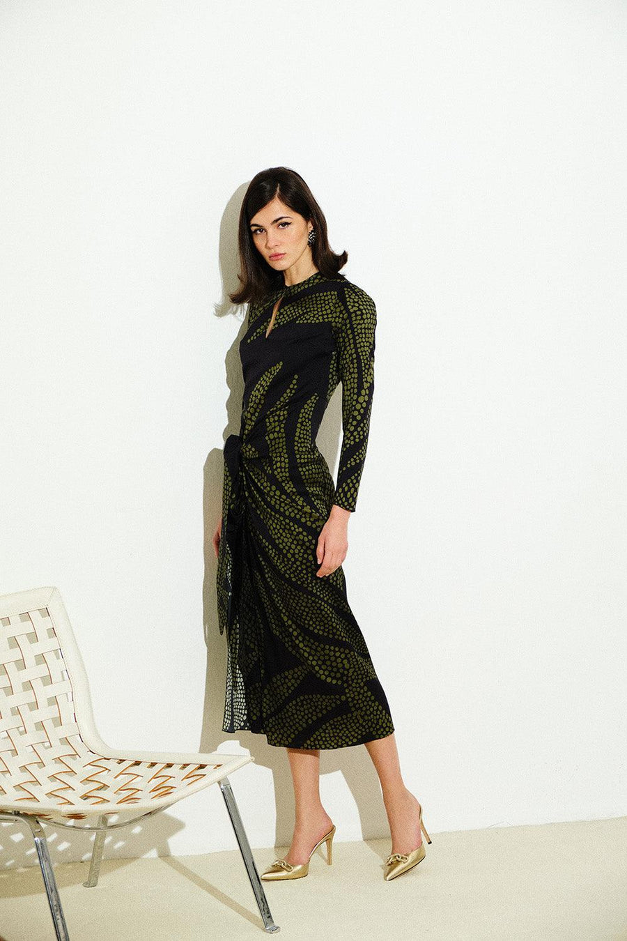Nicola Silk Dress | Amazonite - Mergim