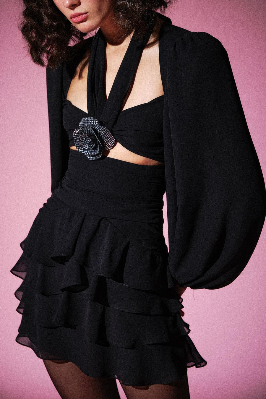Rosaline Mini Dress | Midnight Black - Mergim